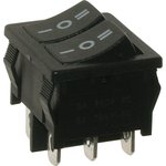 MRS-2103A-C0,  Переключатель черный ON-OFF-ON (6A 250VAC) DPDT 6P