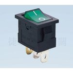 MIRS-101-2C3/D,  Переключатель зеленый с подсветкой ON-OFF (15A 12VDC) SPST 3P