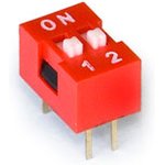 DS1040-02RN, DIP переключатель 2pin красный