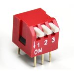 DS1040-03RT, DIP переключатель 3pin угловой красный